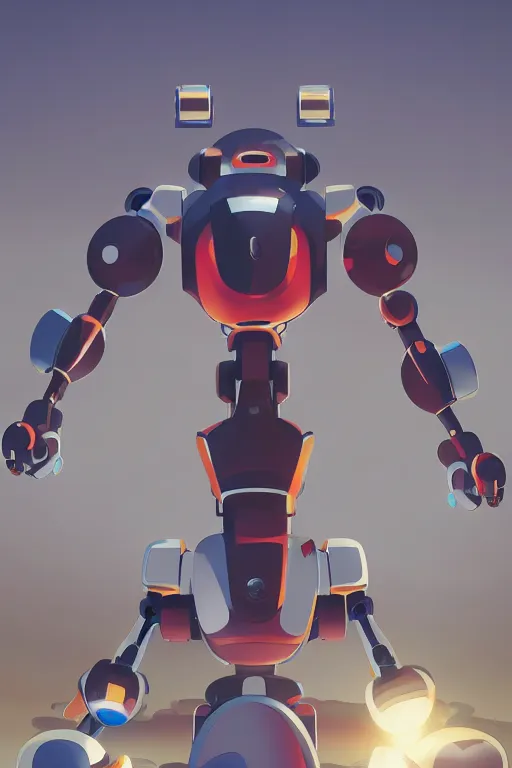 Image similar to metabots medabots medarotto medarot robot minimalist comics, behance hd by jesper ejsing, by rhads, makoto shinkai and lois van baarle, ilya kuvshinov, rossdraws global illumination ray tracing hdr radiating a glowing aura