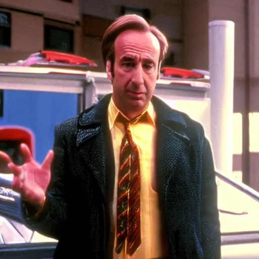 Image similar to A still of Saul Goodman in Back to the Future