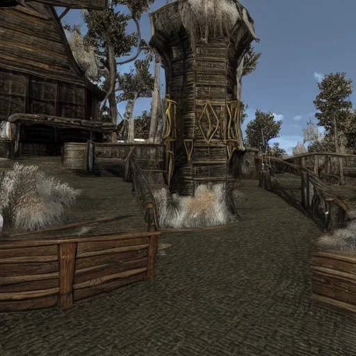 Prompt: walter white visits seyda neen, morrowind, highly detailed, realistic, elder scrolls, adventuring gear