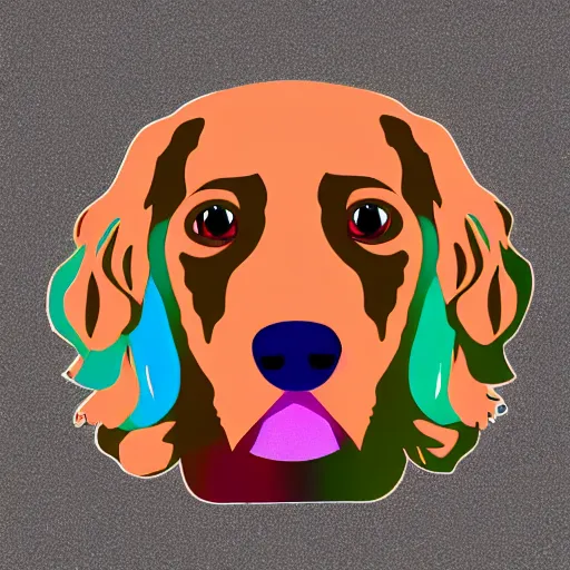 Prompt: colorful cocker spaniel dog stencil