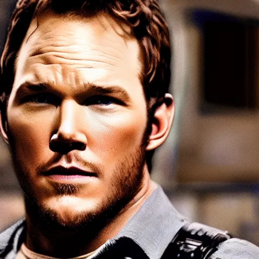 Prompt: A badass photo of chris pratt in popular sci-fi movie generated by artificial intelligence, extremely detailed, award winning photography, perfect faces