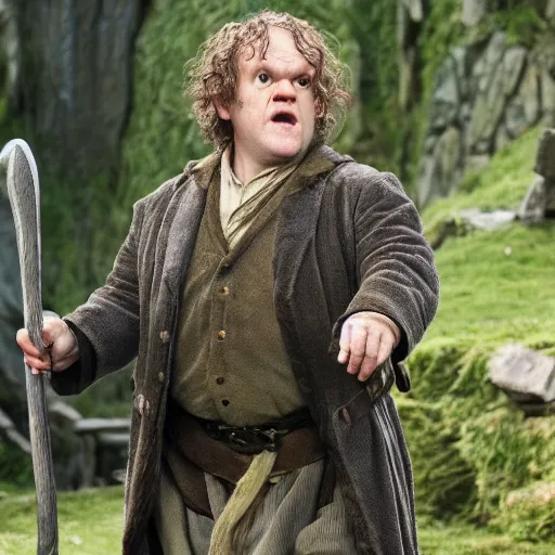 Prompt: john c. reilly as a hobbit in lord of the rings