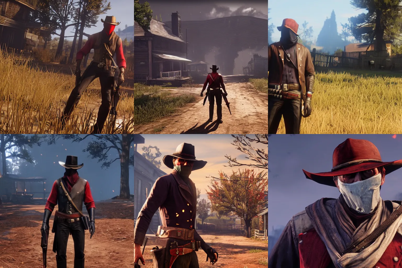 Prompt: jhin in red dead redemption 2, ps5 screenshot