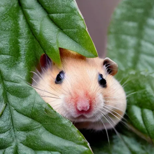 Prompt: a hybrid between a hamster and a tardigrade, multiple limbs, munching on leaves