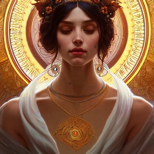 Image similar to perfectly-centered-Portrait of a Goddess, intricate, highly detailed, digital painting, artstation, concept art, smooth, sharp focus, illustration, Unreal Engine 5, 8K, art by artgerm and greg rutkowski and alphonse mucha