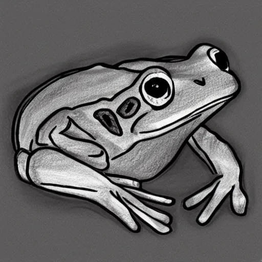 Prompt: a hand drawn sketch frog