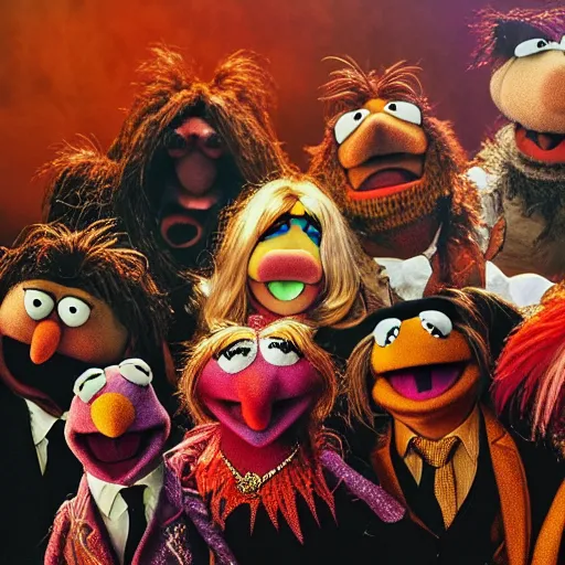 the muppets in a satanic heavy metal band, 4k, high | Stable Diffusion ...