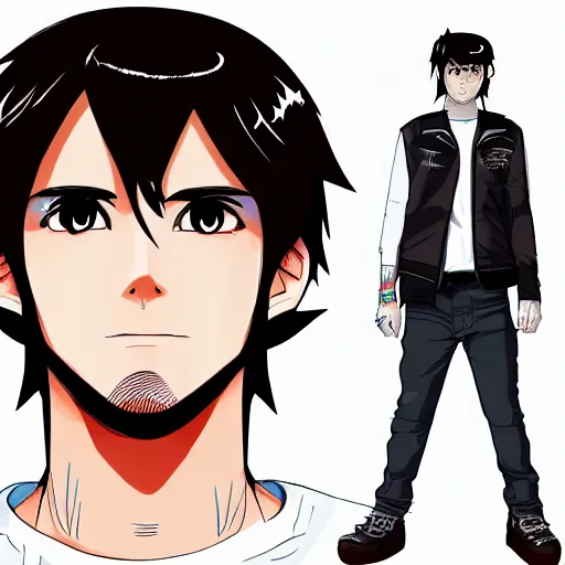 Prompt: adam levine as an anime protagonist, studio trigger, digital art, deviantart