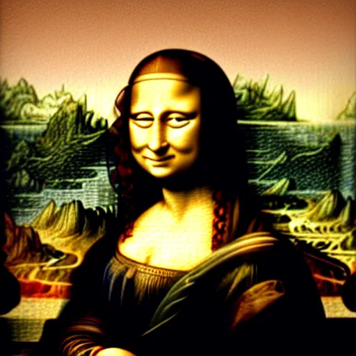 Prompt: mona Lisa dabbing on her haters