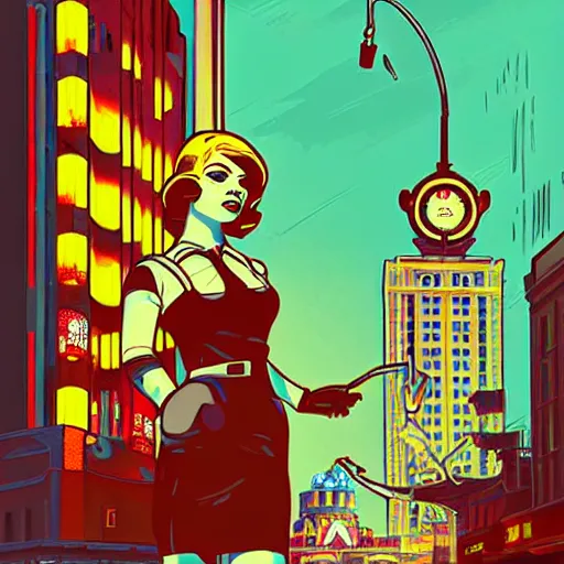 Image similar to downtown midget. pop art, pixel, bioshock art style, proportional, dynamic composition, face features, body features, ultra realistic art, digital painting, concept art, smooth, sharp focus, illustration, intricate, without duplication, elegant, confident posse, art by artgerm and richard hamilton and mimmo rottela, kirokaze and paul robertson