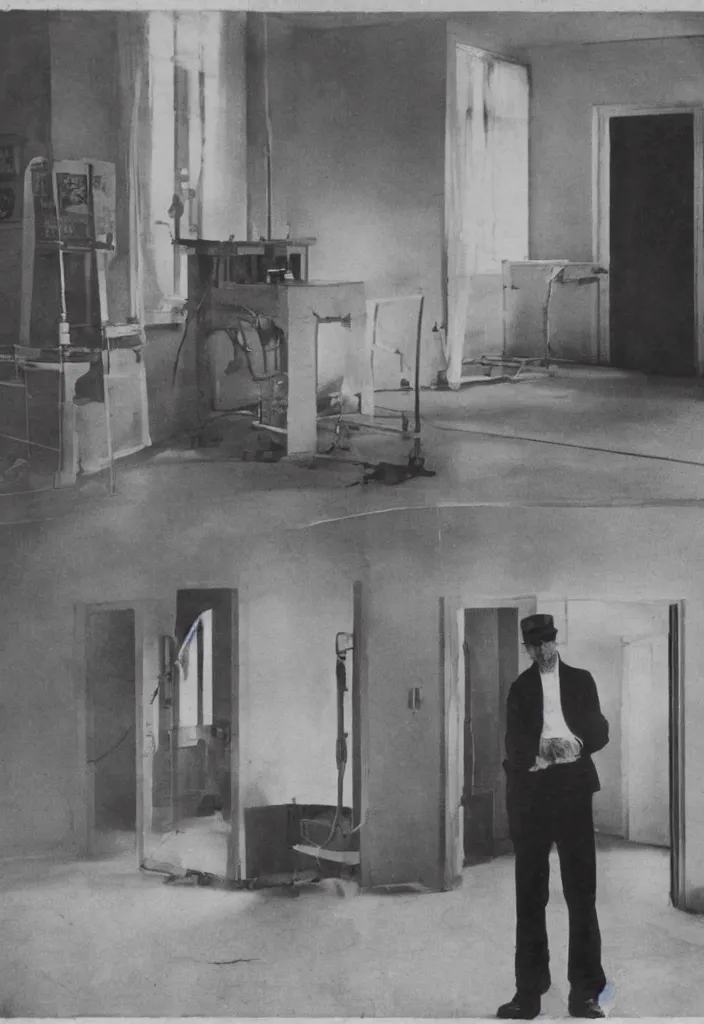 Prompt: 1920s photograph of a disgruntled Gregory House standing in an empty hospital, highly detailed photograph, punk inspired, 108 megapixels, realistic
