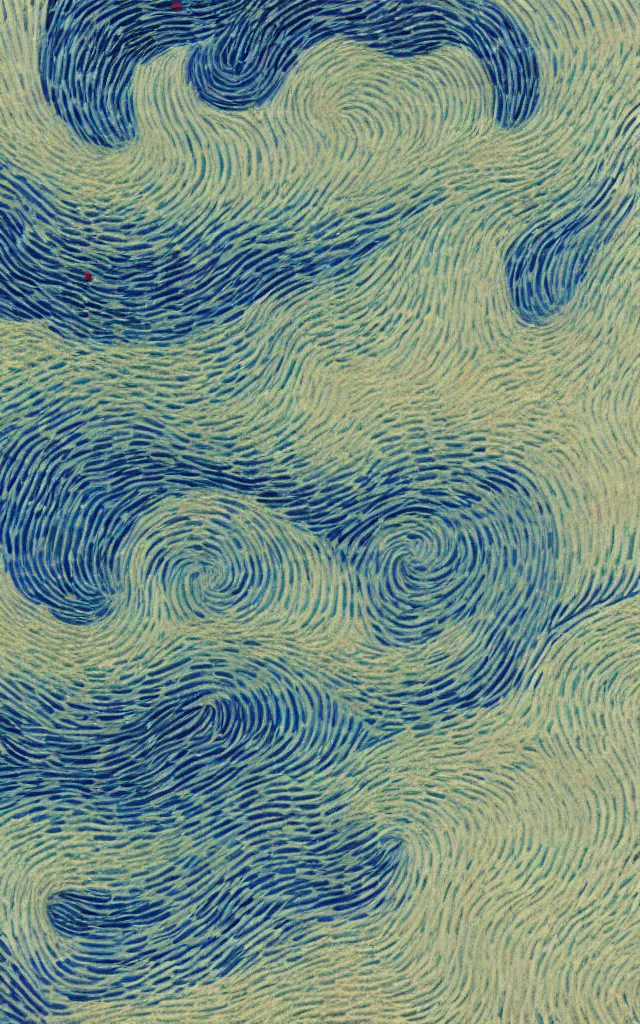 Image similar to rainy streets of kyoto, fractal waves. japanese embroidery. retro minimalist art by jean giraud and van gogh.