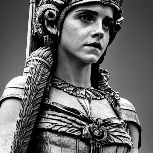 Prompt: Emma Watson as Athena, (EOS 5DS R, ISO100, f/8, 1/125, 84mm, modelsociety, symmetric balance)