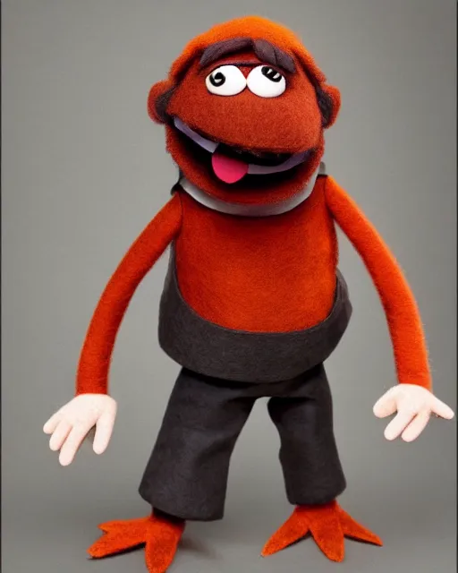 Image similar to stanley hudson as a muppet. highly detailed felt. hyper real photo. 4 k.
