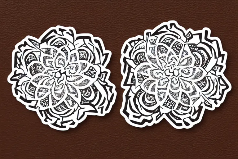 Prompt: awesome vector sticker of a fractal flower