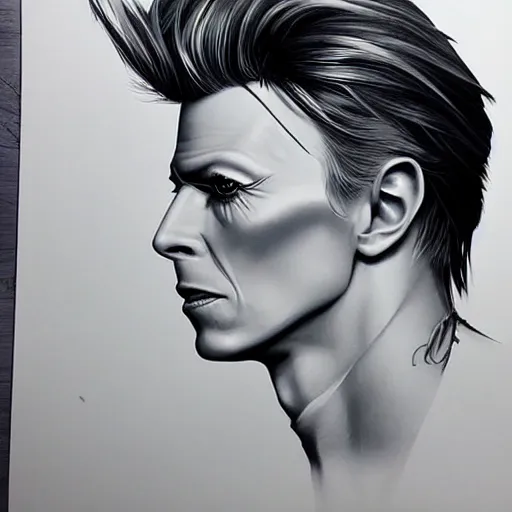 Prompt: portrait of david bowie, art by artgerm