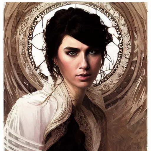 Image similar to Nicolas cage as a woman wearing a white dress, beautiful, intricate, highly detailed, digital painting, artstation, oppressive lighting, fashion concept art, sharp focus, illustration, art by greg rutkowski and alphonse mucha