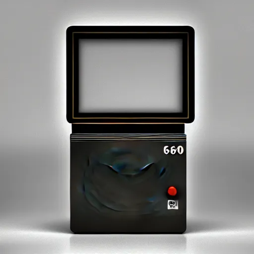 Image similar to an old, filthy, broken, 1960s-era, retro device, made of brushed steel, for displaying recipes, digital pong screen, set on a kitchen counter, dramatic constrasting light, redshift render, but as high contrast photography, featured on behance, golden ratio, f32, well composed, cohesive, from the show X-Files