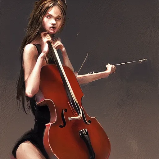 Image similar to girl with a cello instead a body by greg rutkowski