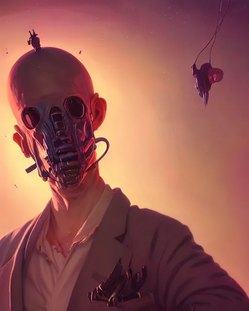 Image similar to highly detailed surreal vfx portrait of a spacepunk grim reaper, stephen bliss, unreal engine, greg rutkowski, loish, rhads, beeple, makoto shinkai and lois van baarle, ilya kuvshinov, rossdraws, tom bagshaw, alphonse mucha, global illumination, detailed and intricate environment