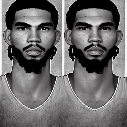 Image similar to Portrait of Boston Celtics Jayson Tatum, Jayson Tatum as Che Guevara, Jayson Tatum as Guerilla Heroica, Black and White, by Alberto Korda, inspiring, dignifying, stoic, stoicism, national archives, digital art, trending on artstation, octane render