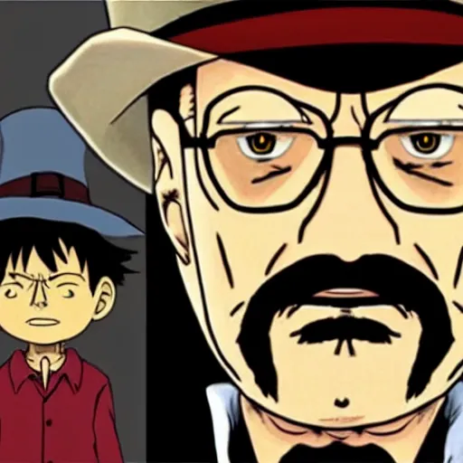 Image similar to walter white as luffy