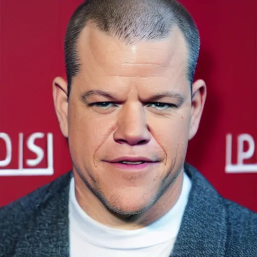 Prompt: bald matt damon without hair