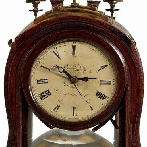 Image similar to an alarm clock from the 1800s that is made of human teeth