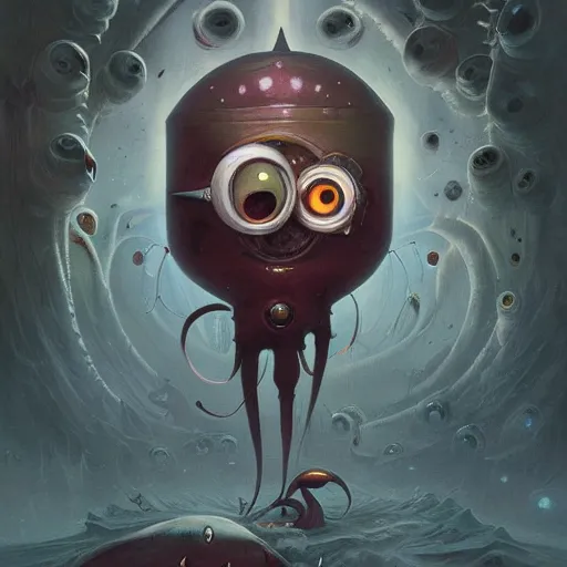 Prompt: Minion with thousands of eyes, by Peter Mohrbacher