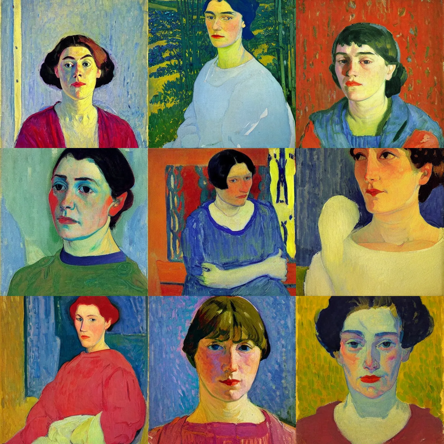 Prompt: beautiful woman portrait, by cuno amiet