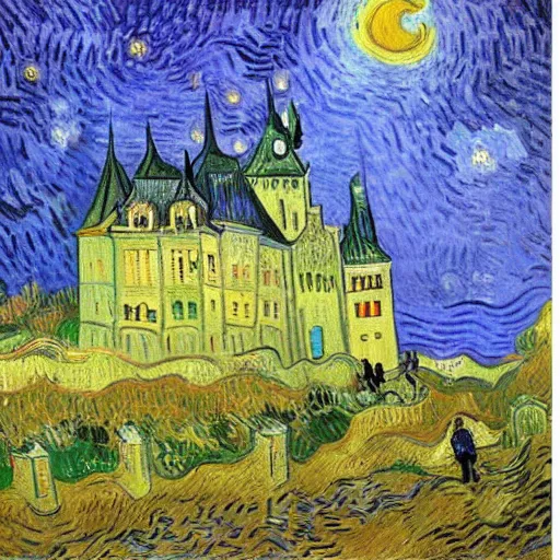 Image similar to A castle by Vincent van Gogh