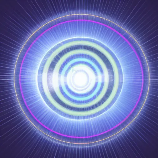 Prompt: blue circle of energy, light, cgi