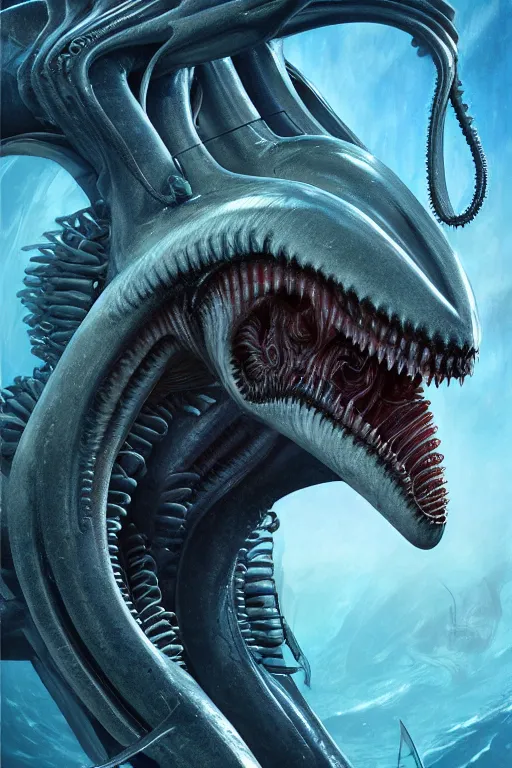 underwater xenomorph alien mixed with sharks extra | Stable Diffusion ...
