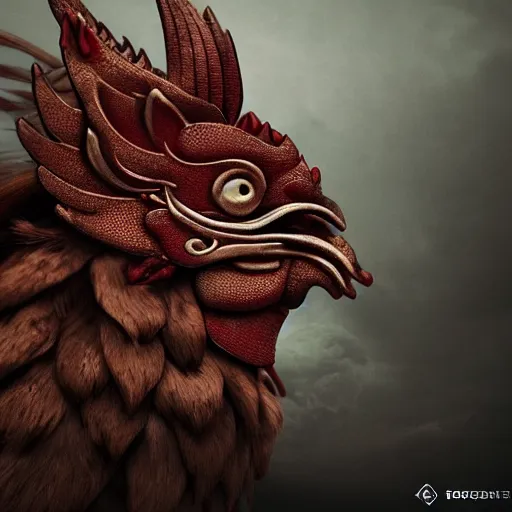 Prompt: The Chinese Zodiac sign of rooster warrior, traditional Chinese textures, hyper detail, Unreal engine,Octane render, by Brooke Shaden