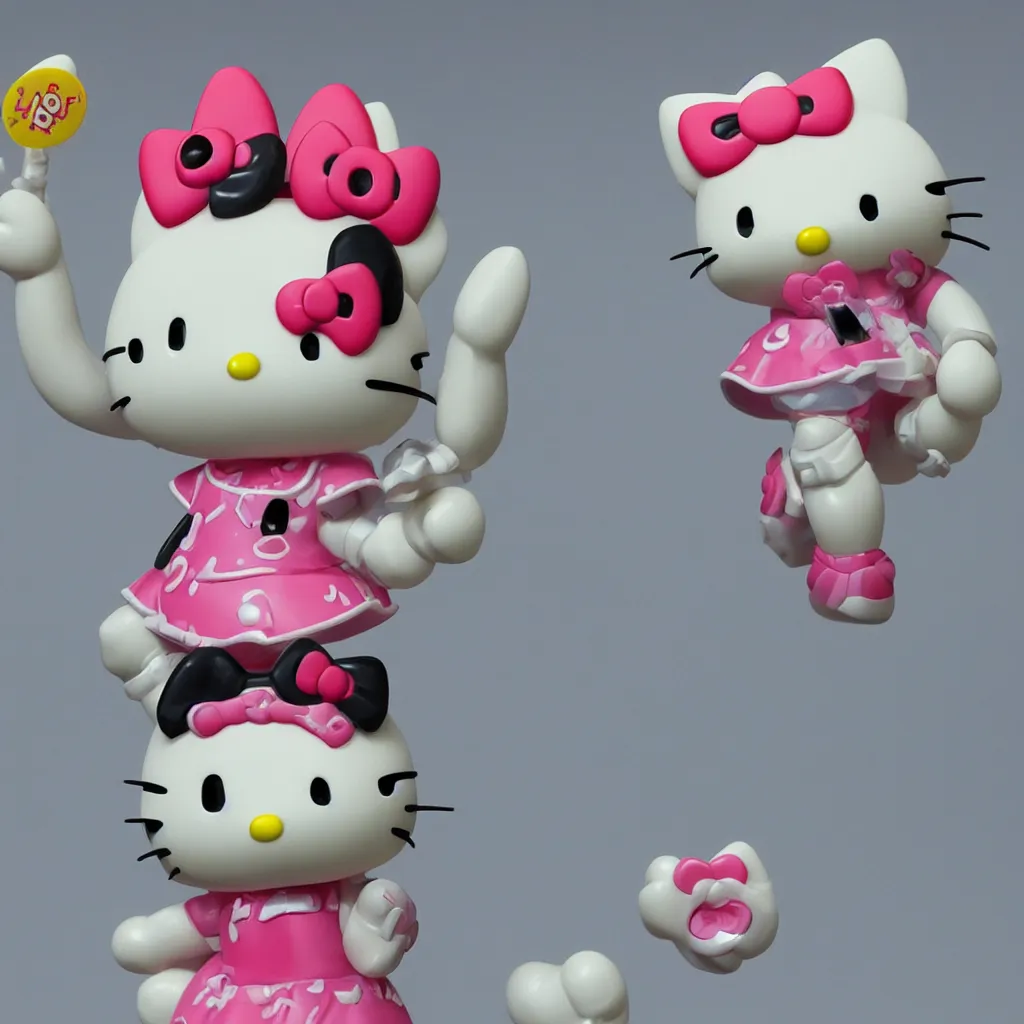 Image similar to A 3D Hello kitty figure by figure by Tyler Edlin