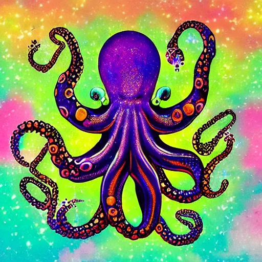 Image similar to rainbow cosmic octopus