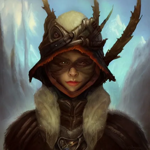 Prompt: “ fantasy, snow bandit ‘ icewind dale ’ with face mask, ice gem, ‘ icewind dale 2 ’ profile portrait by ‘ justin sweet ’, soft focus, illustrated, oil paint, artstation ”