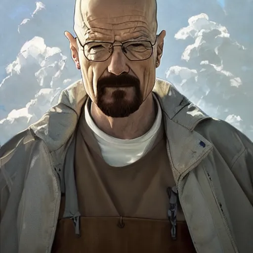 KREA - young walter white as a realistic anime girl, art by Guweiz