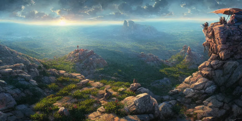 Image similar to but not only that : let freedom ring from stone mountain of georgia. let freedom ring from lookout mountain of tennessee. ultrafine highly detailed hyper colorful illustration, sharp focus, rozalski, craig mullins, unreal engine highly rendered, global illumination, radiant light, intricate and detailed environment