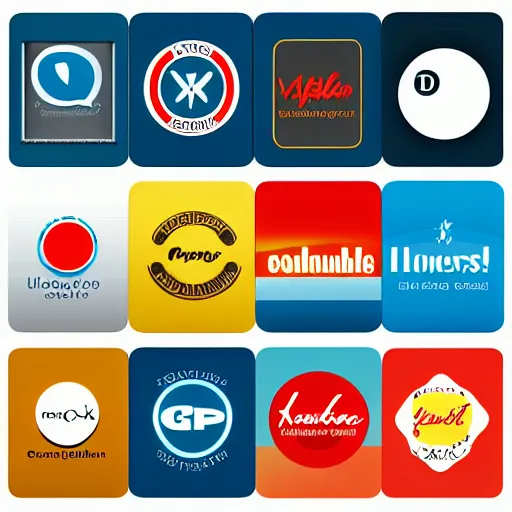 Prompt: app logos from the 1950s, vector image, crisp, detailed