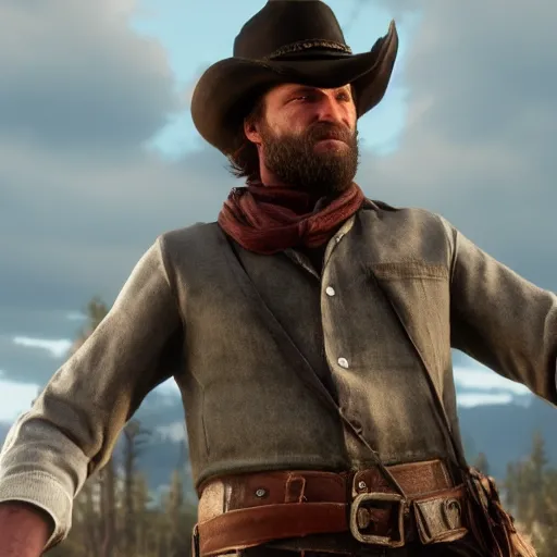 Image similar to Film still of Pewdiepie, from Red Dead Redemption 2 (2018 video game)