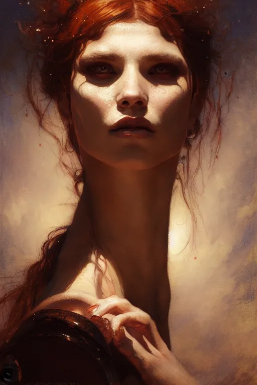 Prompt: a half body portrait of witch, high detail, cleary see face, by gaston bussiere, bayard wu, greg rutkowski, odd nerdrum, maxim verehin, dan dos santos, masterpiece, sharp focus, cinematic lightning