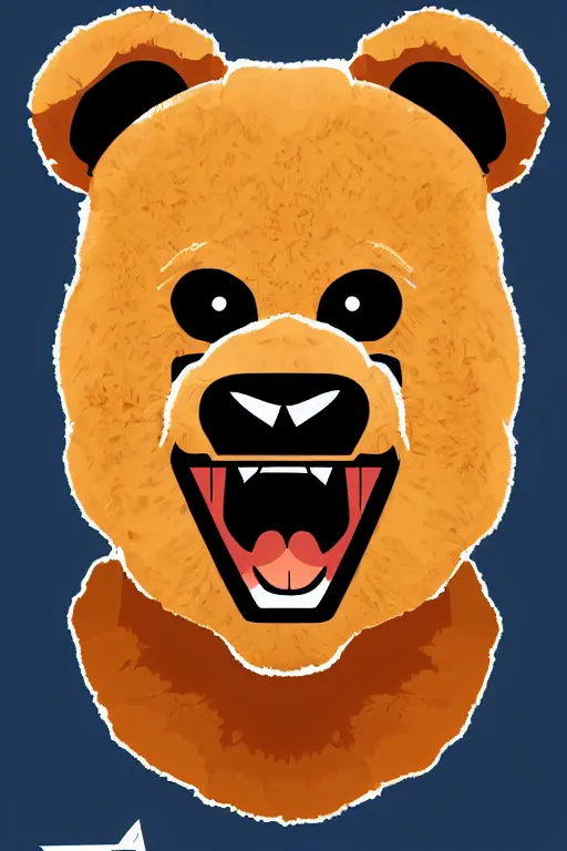 Image similar to in the style of a vector e-sports sticker portrait of an evil teddy bear, highly detailed, colourful, 8k wallpaper