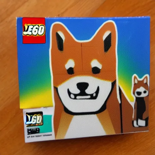 Prompt: Shiba Inu lego piece