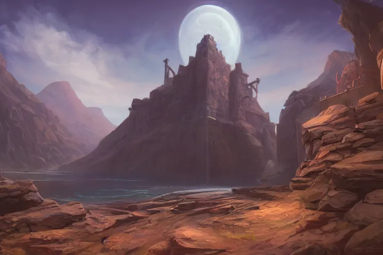 Prompt: myst V concept art by Noah Bradley