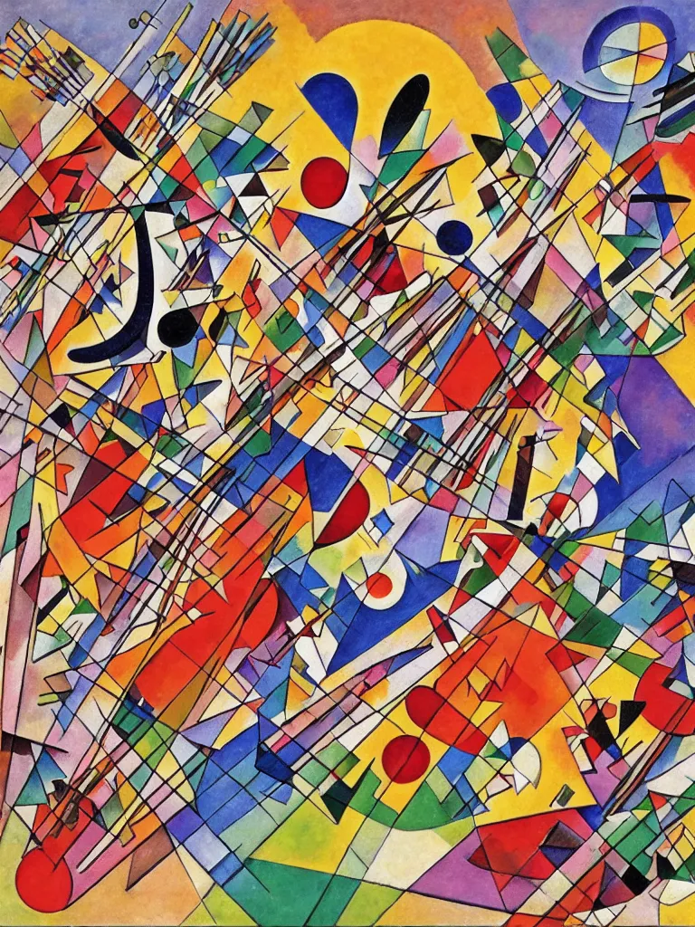 Image similar to belarus historical attraction in kandinsky style