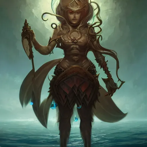 Image similar to AmongUs impostor deep sea small DnD character art portrait, matte fantasy painting, DeviantArt Artstation, by Jason Felix by Steve Argyle by Tyler Jacobson by Peter Mohrbacher, cinema