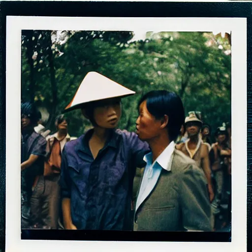 Image similar to The Taiping Rebellion, 90s polaroid, by Saul Leiter, Jamel Shabazz, Nan Goldin
