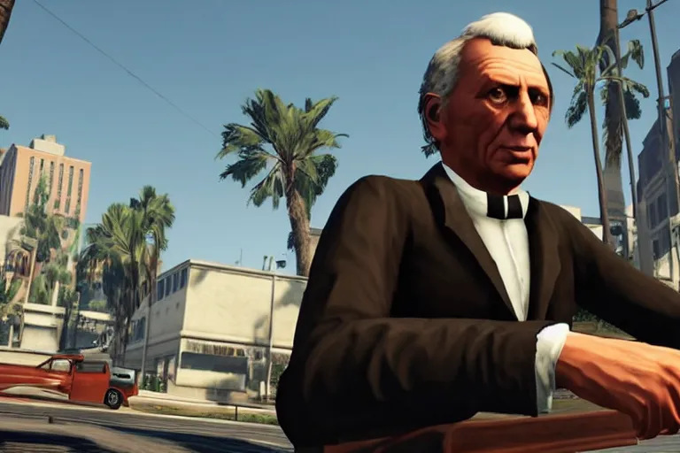 Image similar to president james monroe in grand theft auto v, ps 4, gameplay still