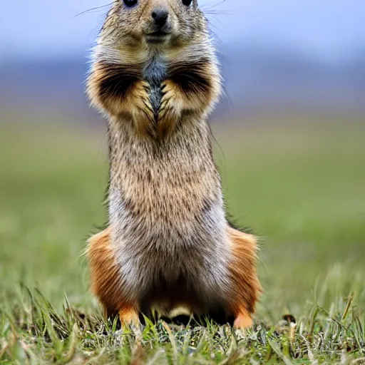 Image similar to Prairie dog riding an Emu into battle